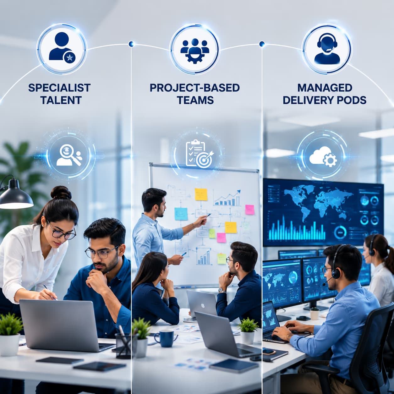 Strategic Technology Resourcing models — specialist talent, project-based teams, and managed delivery pods
