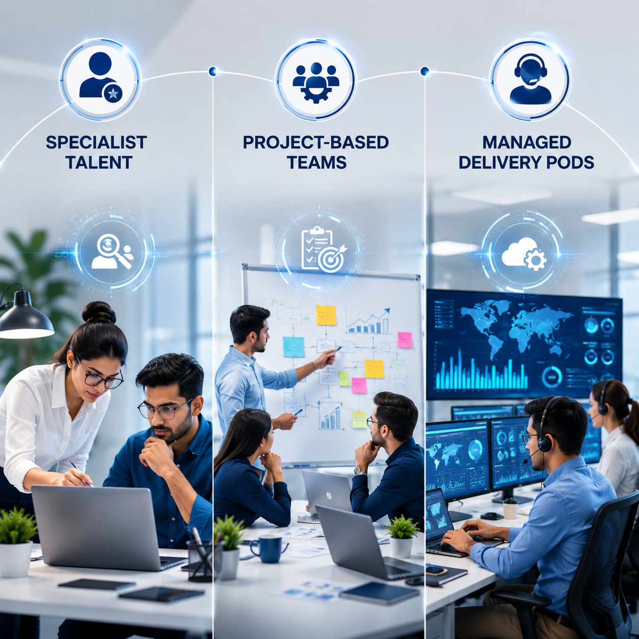 Strategic Technology Resourcing models — specialist talent, project-based teams, and managed delivery pods